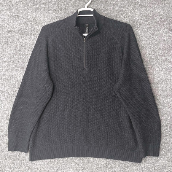 Lululemon Other - Lululemon Engineered Warmth Half Zip Pullover Black Textured Knit XXL LM3ENGS